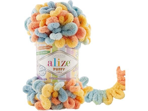 Alize Puffy Color Baby Blanket Yarn Knitting - Gallery 2