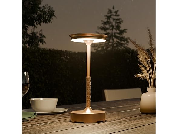 10.5" LED Outdoor Table Lamp Brass