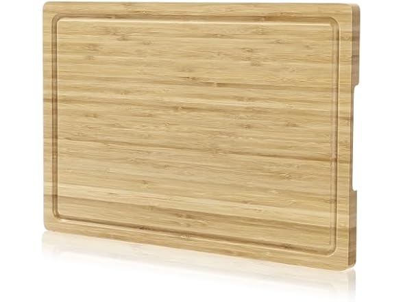 Bamboo Wood Cutting Board for Kitchen, 18"x12"