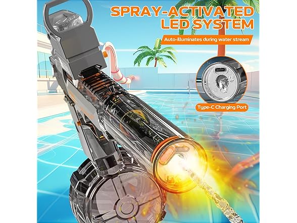 Electric Water Gun LED Lights for Kids