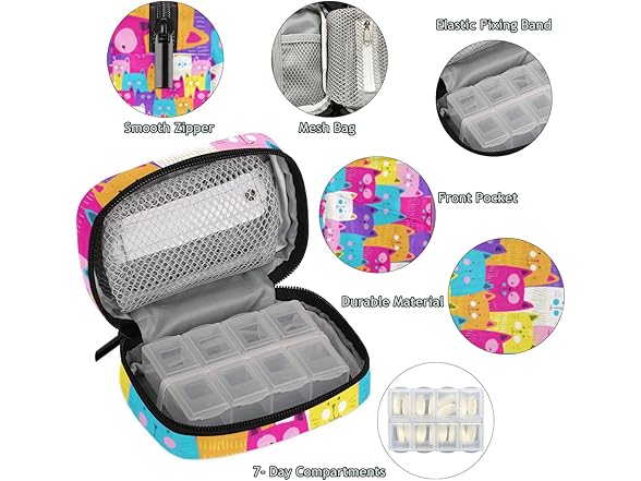 Compact 7 Day Travel Pill Bag