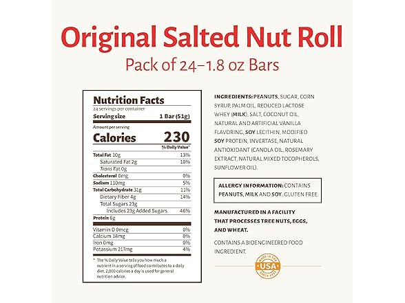 24PK Pearson's Original Salted Nut Roll | Peanut