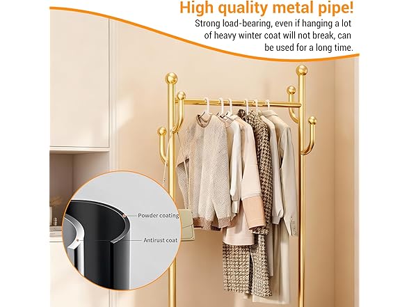 CuisinSmart Rolling Clothes Rack with Wheels