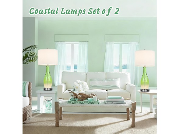 BesLowe Tall Glass Table Lamps Sets of 2