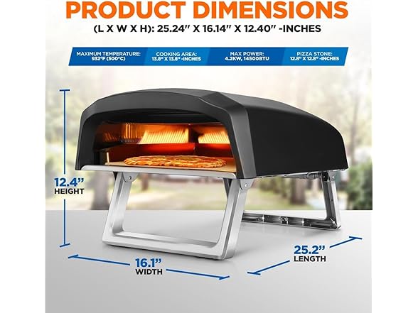 NutriChef Portable Outdoor Pizza Oven