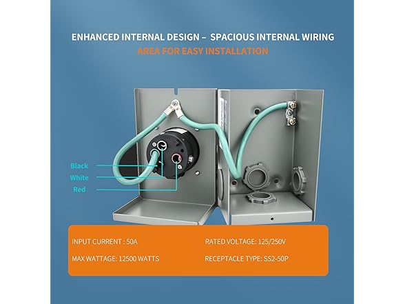 enSkate 50A Generator Inlet Box SS2
