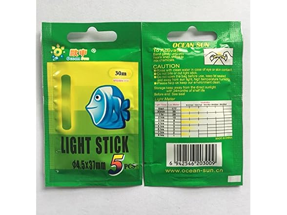 Ocean Sun 50bags(250pcs) Green Straight Glow Sticks (4.5 * 37mm)