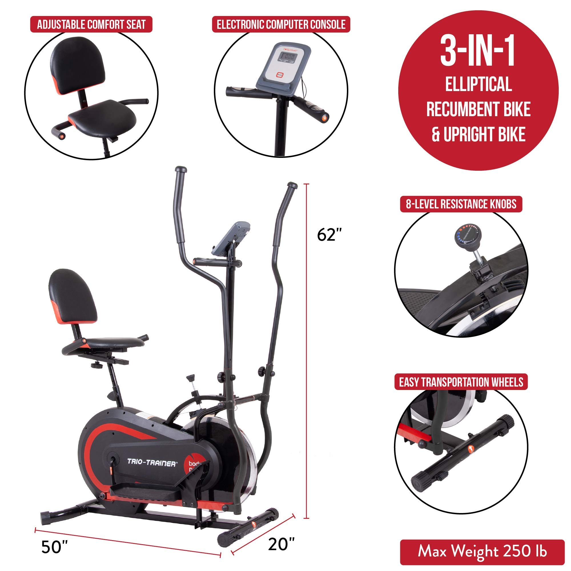 Body Power 3-in-1 Exercise Machine, Trio Trainer - Gallery 11