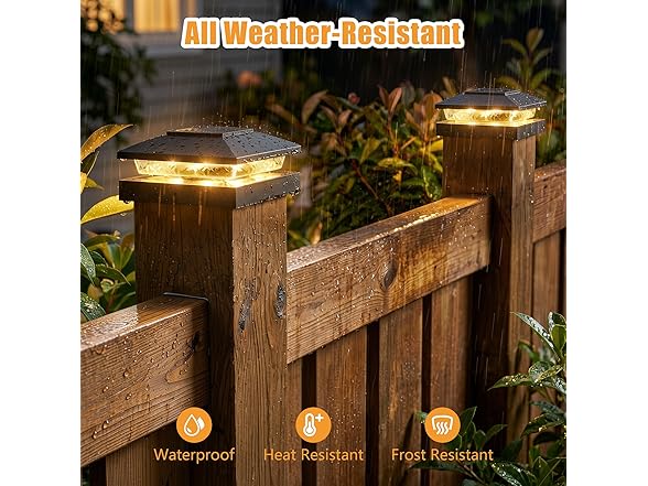 Brightown 2 Pack Solar Post Cap Lights