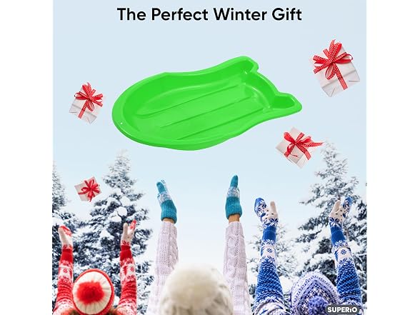 Superio Toboggan Snow Sled- 37” 12 Pack