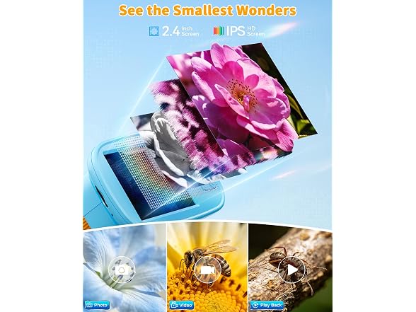Kids Borescope 1000X 4K Mini Microscope