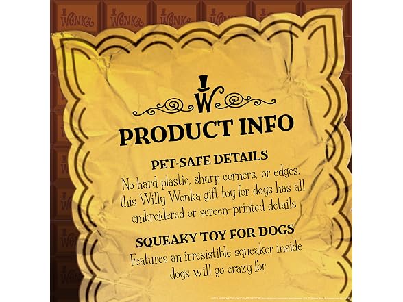 WILLY WONKA Pets Wonka Bar Plush Golden Tick