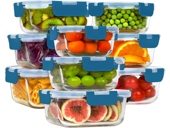 HOMBERKING 18pc Purple Glass Food Containers