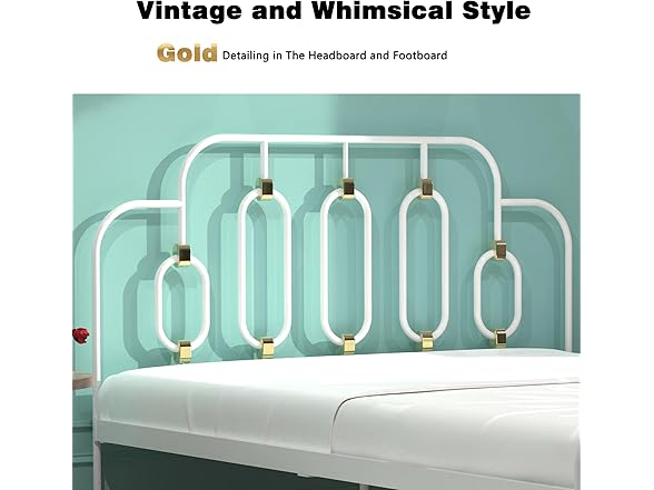 Dolonm Vintage Full Metal Bed Frame