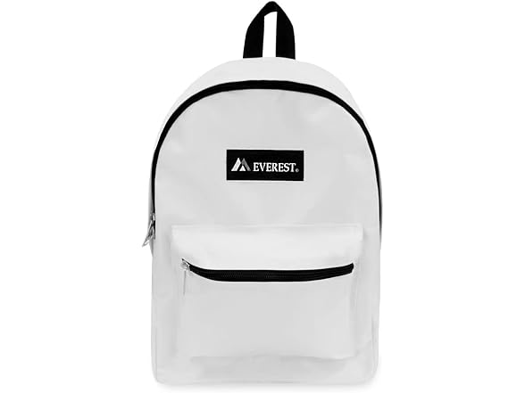 Everest Luggage Basic Backpack, White, Medium