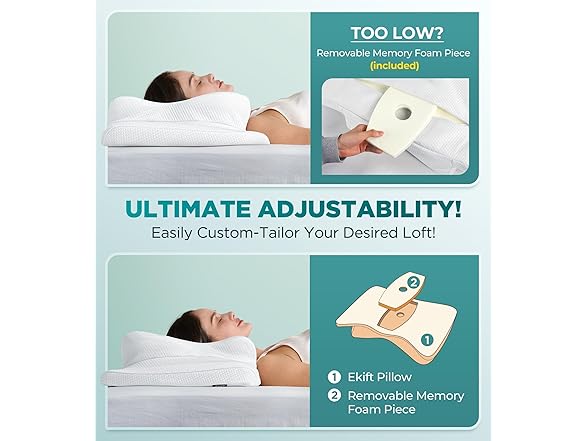 EKIFT Cervical Neck Pillow for Pain Relief