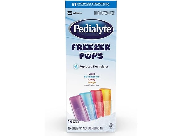 16CT Pedialyte Freezer Pops - Assorted Flavors - 2 oz