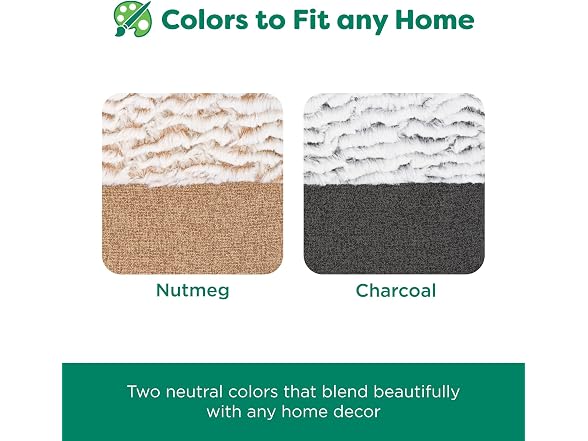 Furhaven Birch Faux Fur & Soft Faux, Charcoal