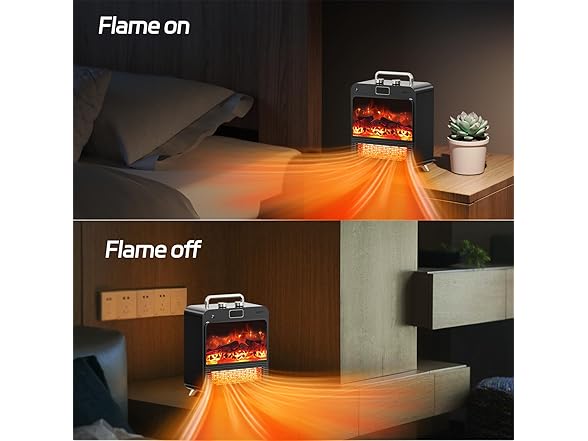 Feculs 3-IN-1 Electric Fireplace Heater