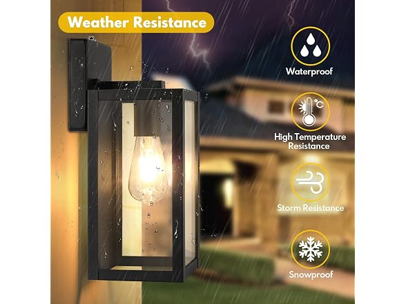 BesLowe usk to Dawn Outdoor Wall Lights, Black