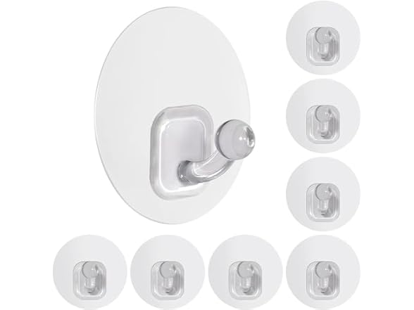 Uten Adhesive Hooks for Hanging 10 Pack, Clear