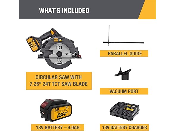 CAT DX532 18V Brushless 7-1/4in Circular Saw Kit