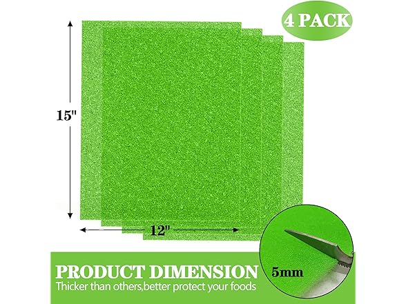 MAXTBEE 4 Pcs Fridge Drawer Liners