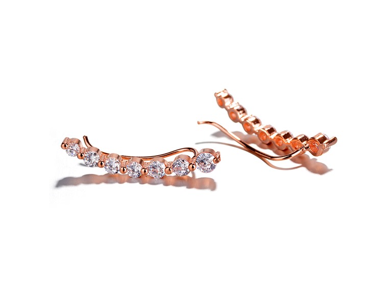 AAA IGT-DAAS-DES330-R Rose Gold Crystal Climber Earrings  