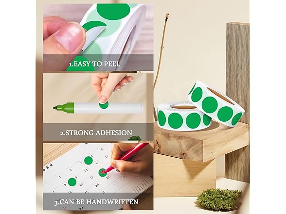 WANSTE 0.75" Sticky Tags Green 10000pc