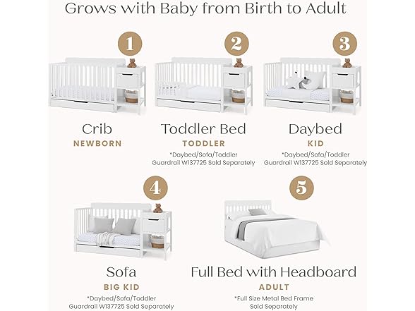 Delta Children Maya 5-in-1 Convertible Crib
