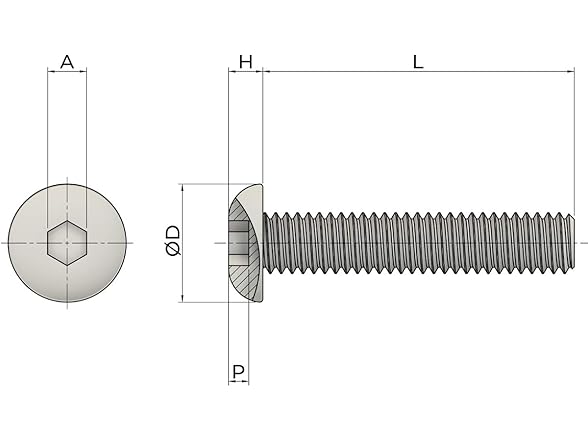 Fullerkreg 100 Pcs M3-0.50 x 5mm Button Head Socket