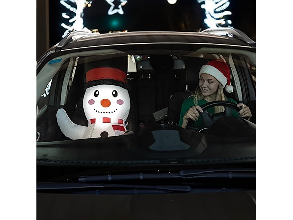 Zone Tech CR0002 Snowman Blow-Up Décor for Cars White