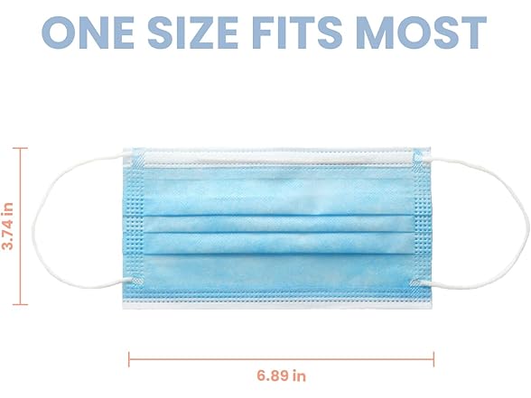 PARASOL Disposable Face Mask, 3 Ply, 10 Ct