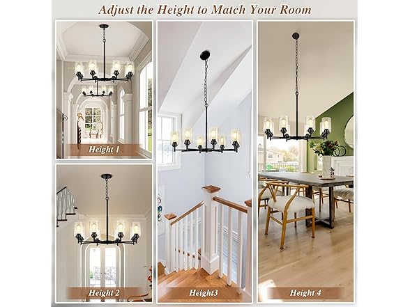 Sucolite 33.5'' 8-Light Chandelier -Choose Color