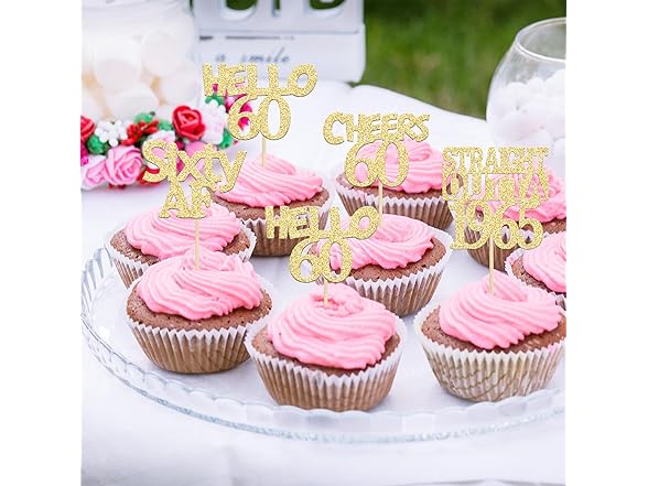Gyufise Cupcake Toppers 60th Birthday