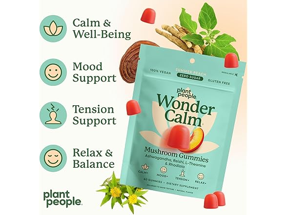 Plant People WonderCalm Mushroom Gummies 60ct