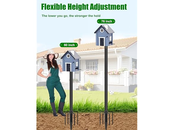 XDW-GIFTS 76in Metal Bird Feeder Pole