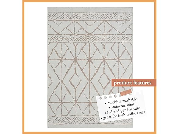 Indigo Ink Washable Area Rug, 6'x9'