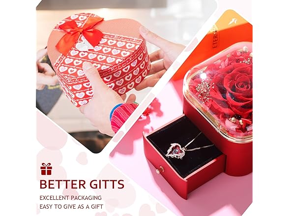 Xyulaan Red Preserved Rose w/ Necklace