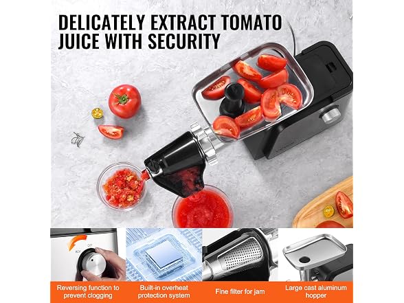 VEVOR Electric Tomato Strainer, 500W