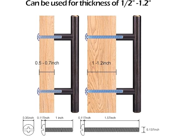 30 Pack Bronze Solid Cabinet Handles