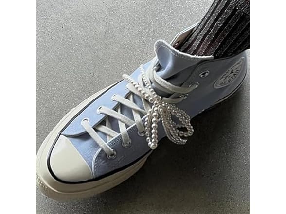 DivaGlamz 2 Pcs Pearls Bow Shoe Charms