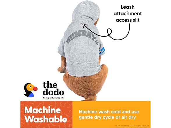 The Dodo Heather Gray ‘Sundays’ Hoodie for Dogs