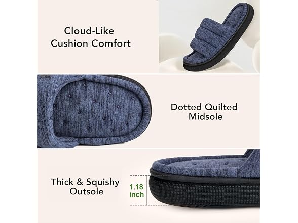 Mens Open-Toe Slippers Indoor House