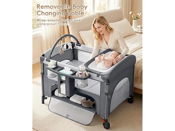 YoYiCuna 4 in 1 Baby Bassinet Bedside Crib