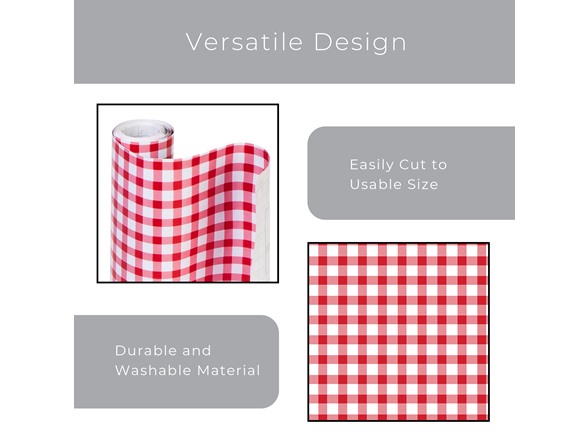 Smart Design Shelf Liner - Red Gingham