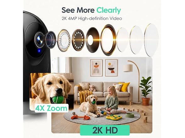 YOTON 2K Indoor Security Camera WiFi