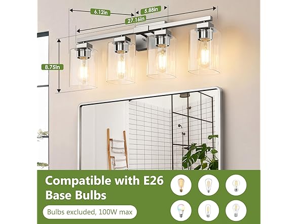 BesLowe 4-Light Light Fixture