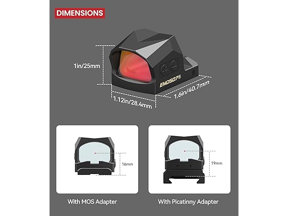 VOTATU EMD507-R Multi-Reticle Enclosed Reflex Sight