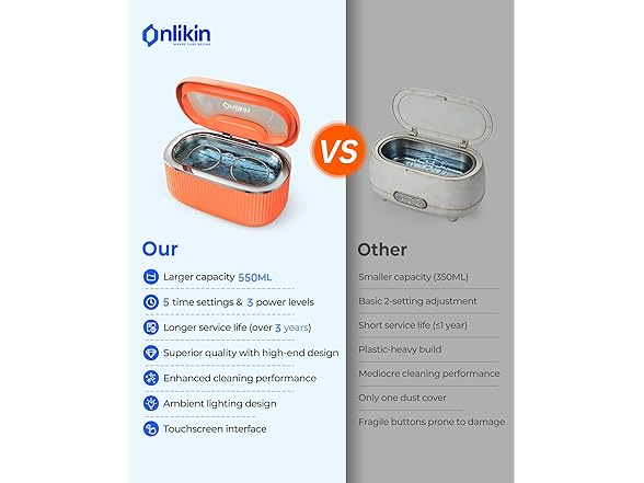 Onlikin Ultrasonic Orange Jewelry Cleaner - Gallery 2